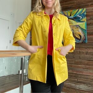 Spring Jacket Bright Yellow 3/4 Sleeve Joe Fresh Trenchcoat